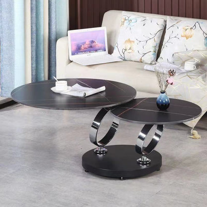 Round Rotating Retractable Coffee Table