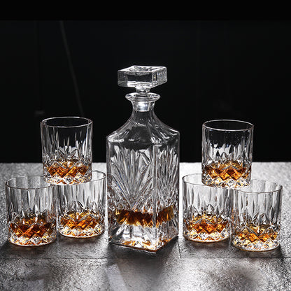 European Style Retro Crystal Whiskey Decanter and Glass Set