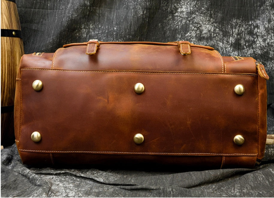 Retro Leather Weekender Bag