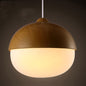 Wooden Acorn Shaped Pendant Light