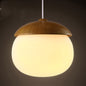 Wooden Acorn Shaped Pendant Light