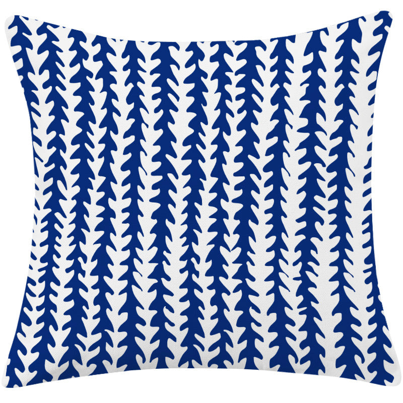 Luxury Mediterranean Blue Cotton And Linen Pillow