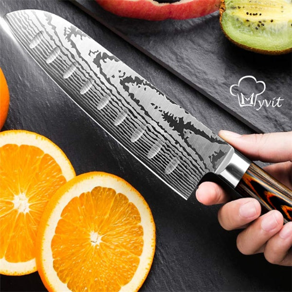 Damascus Pattern Kitchen Knife Set