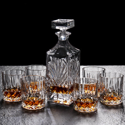 European Style Retro Crystal Whiskey Decanter and Glass Set