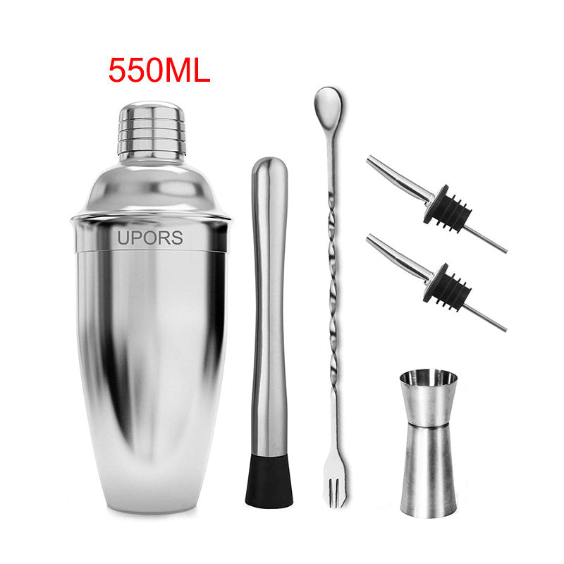 Premium 12-Piece Stainless Steel Cocktail Shaker Set with Bamboo Stand