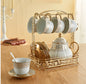 Luxury Ceramic Tea Cup Set with Saucer and Stand