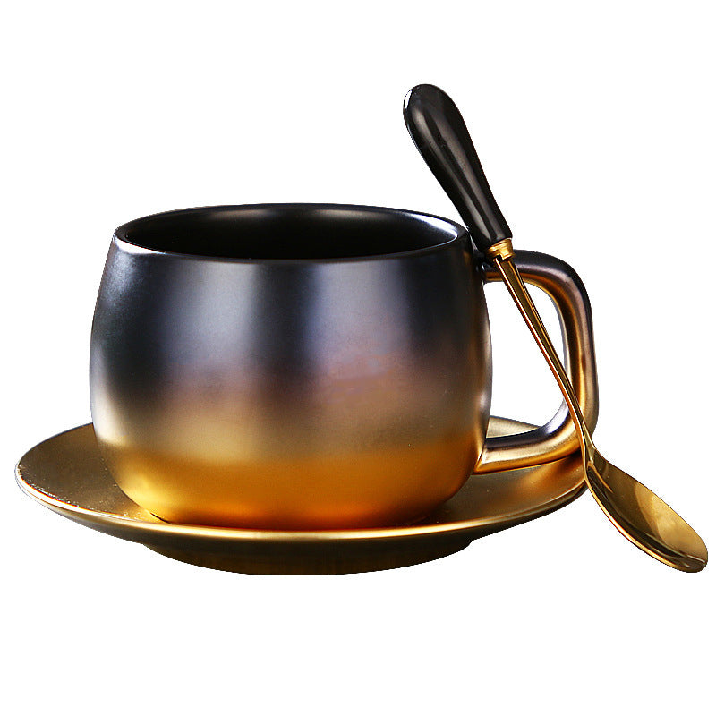 Gold Plated Ceramic Coffee Cup Set