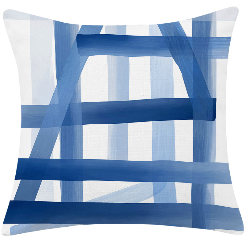 Luxury Mediterranean Blue Cotton And Linen Pillow