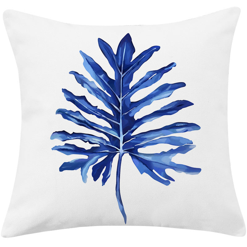 Luxury Mediterranean Blue Cotton And Linen Pillow