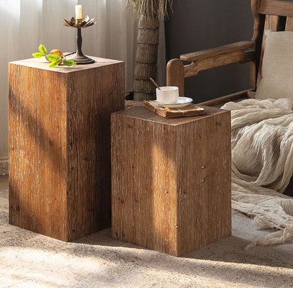 Wood Block Corner Table