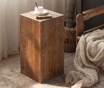 Wood Block Corner Table