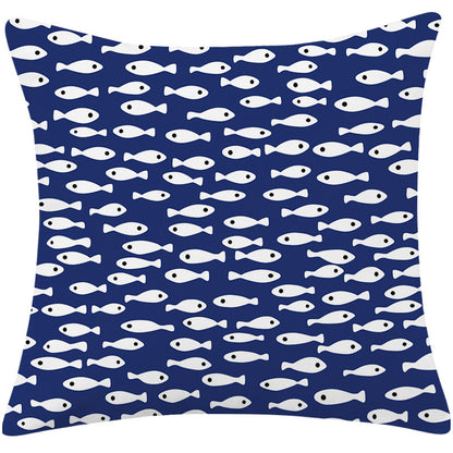 Luxury Mediterranean Blue Cotton And Linen Pillow