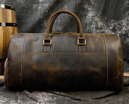 Retro Leather Weekender Bag