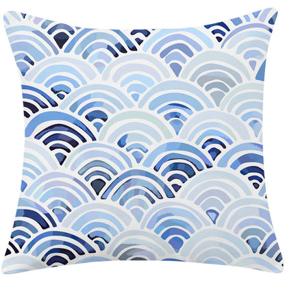 Luxury Mediterranean Blue Cotton And Linen Pillow