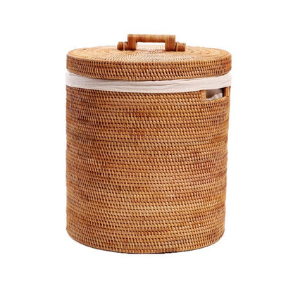 Handmade Rattan Drum with Cover