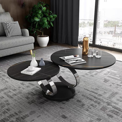 Round Rotating Retractable Coffee Table