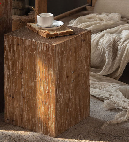 Wood Block Corner Table