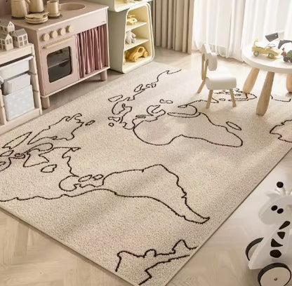 World Map Rectangle Carpet