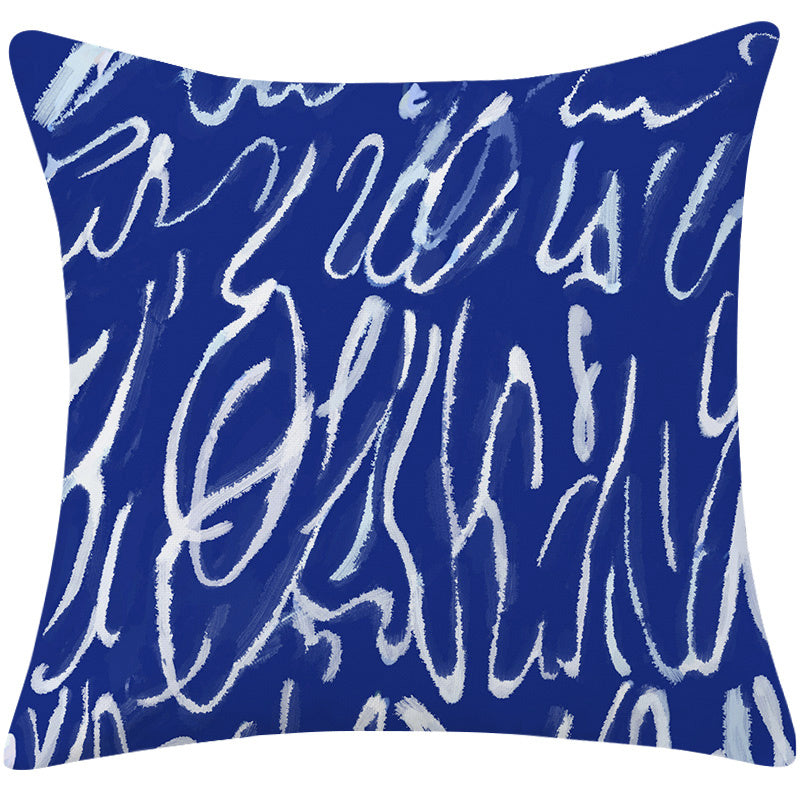 Luxury Mediterranean Blue Cotton And Linen Pillow