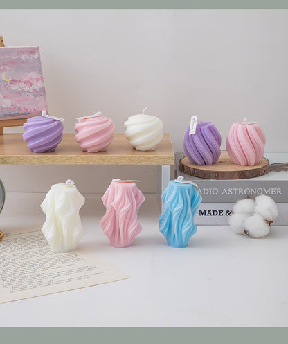 Serene Spiral Paraffin Candle Collection