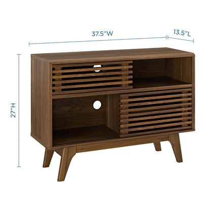 Contemporary Walnut Particleboard Wood Display Stand