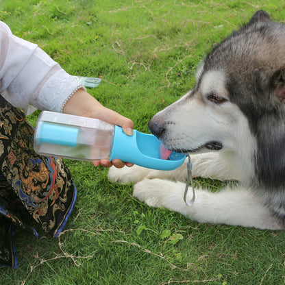 Portable 3-in-1 Pet Water Bottle, Feeder, and Bag Dispenser