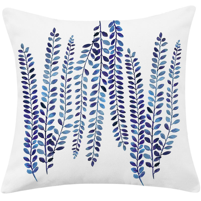 Luxury Mediterranean Blue Cotton And Linen Pillow