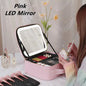 Women LED Light Cosmetic Bag Mirror Cosmetic Case Luxury PU Large Capacity Portable Travel Makeup Bags for Women