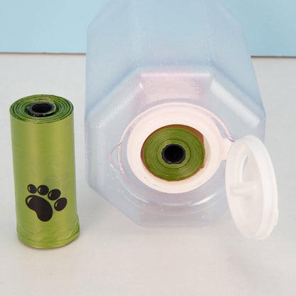 Portable 3-in-1 Pet Water Bottle, Feeder, and Bag Dispenser