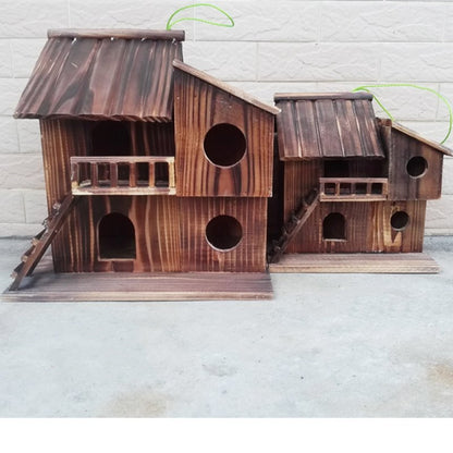 Wooden Bird House Feeder