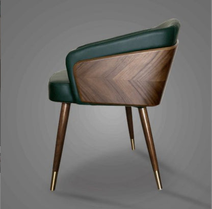 Classic Wood and Leather Dining Chair