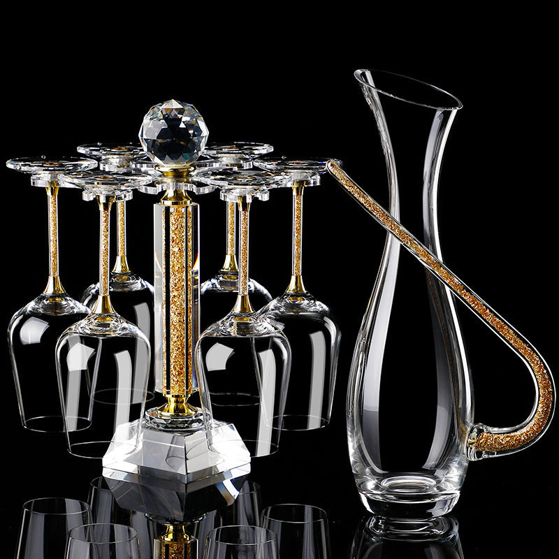 Gold Foil Accents Crystal Glass Set