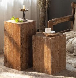 Wood Block Corner Table