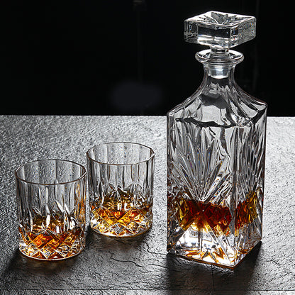 European Style Retro Crystal Whiskey Decanter and Glass Set