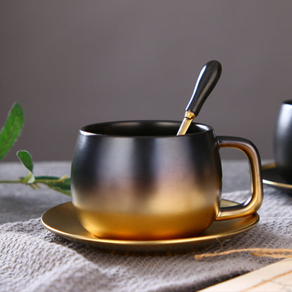 Gold Plated Ceramic Coffee Cup Set