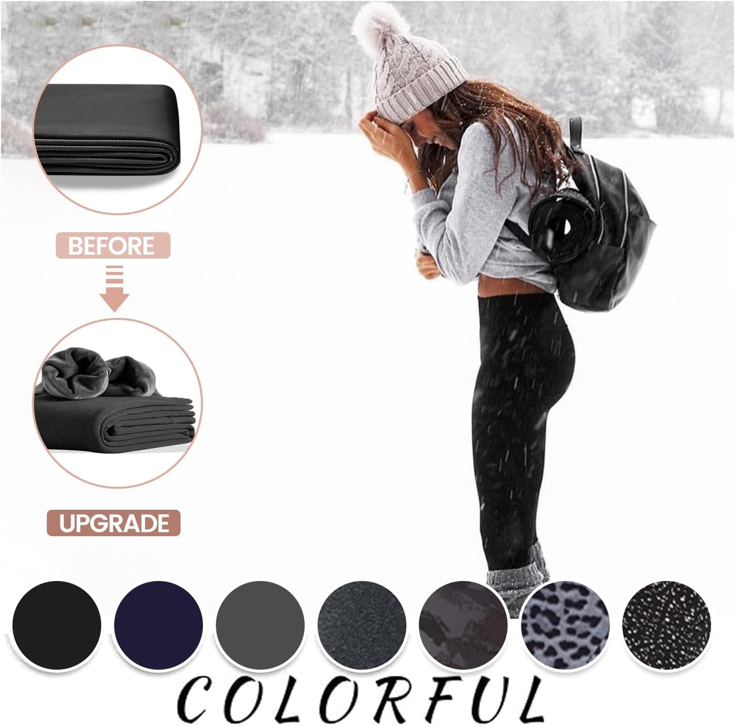 Women High Waisted Leggings- Black-7 Pack 