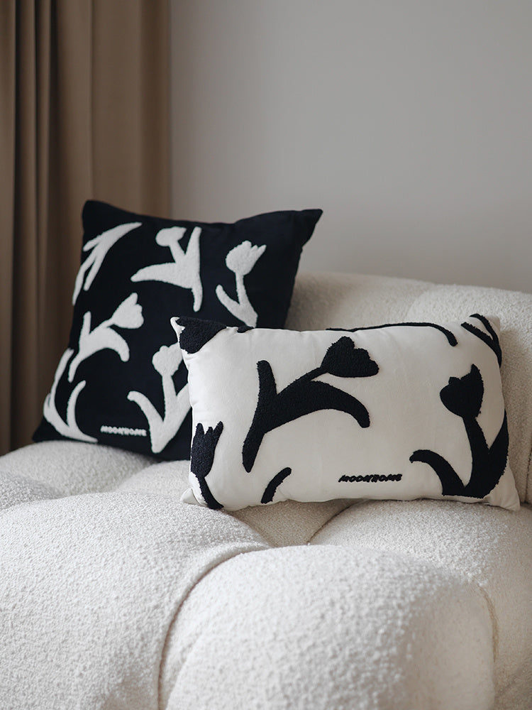 Black and White Nordic Versatile Hand-Painted Embroidered Sofa Pillowcase