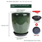 High Waisted Round Mouth Flower Pot with Ceramic Tray