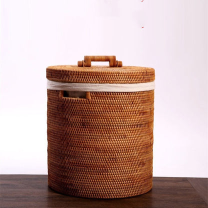 Handmade Rattan Drum with Cover