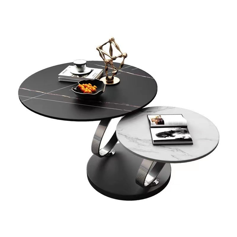 Round Rotating Retractable Coffee Table