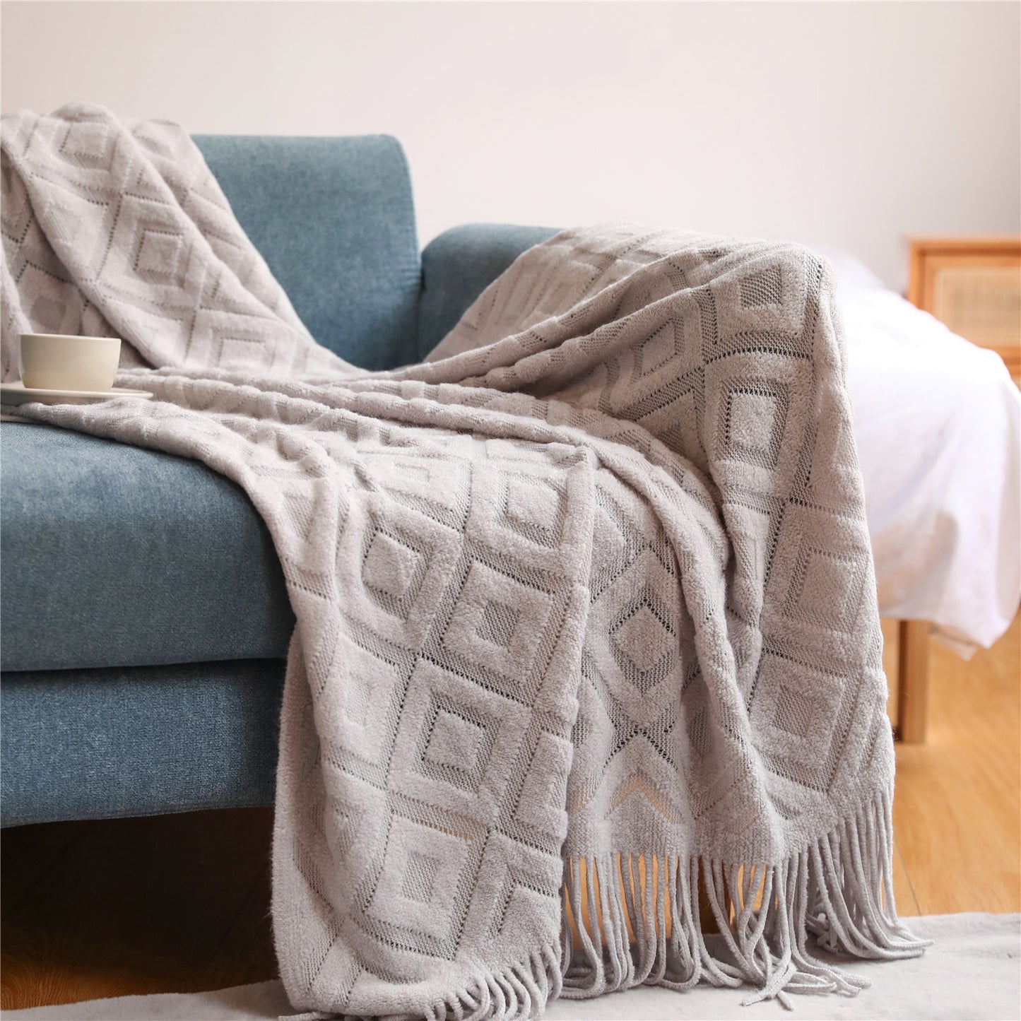 Geometric Knitted Blanket