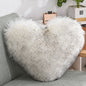 Faux Fur Heart Shaped Pillow