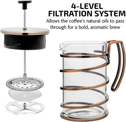 27 Ounce Glass French Press Coffee Maker