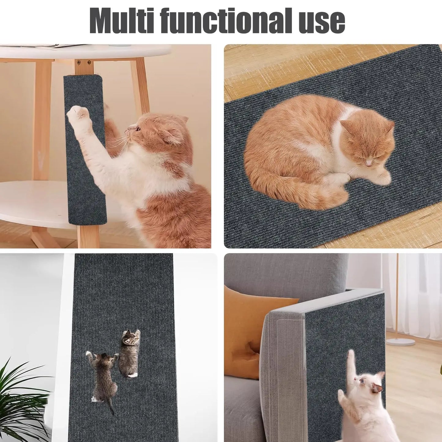 Trimmable Cat Scratching Mat & Carpet Protector - Self-Adhesive