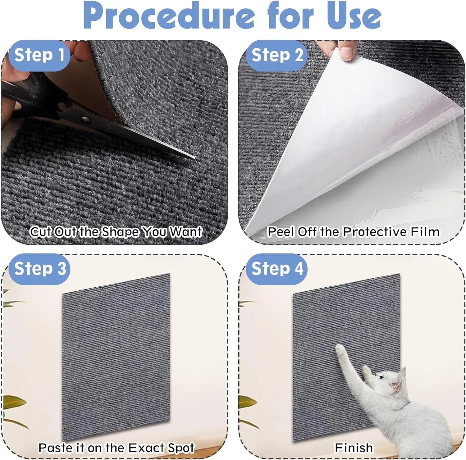 Trimmable Cat Scratching Mat & Carpet Protector - Self-Adhesive