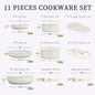 Marble Finish Non-Stick Cookware Set- 11PCS