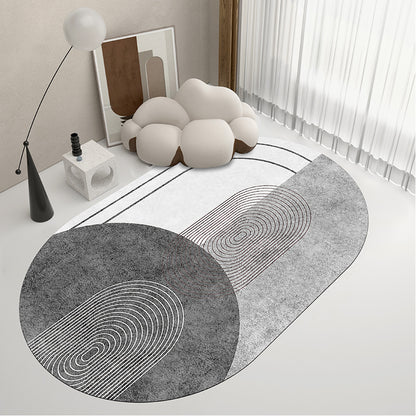 Luxurious Oval Cashmere Feel Rug