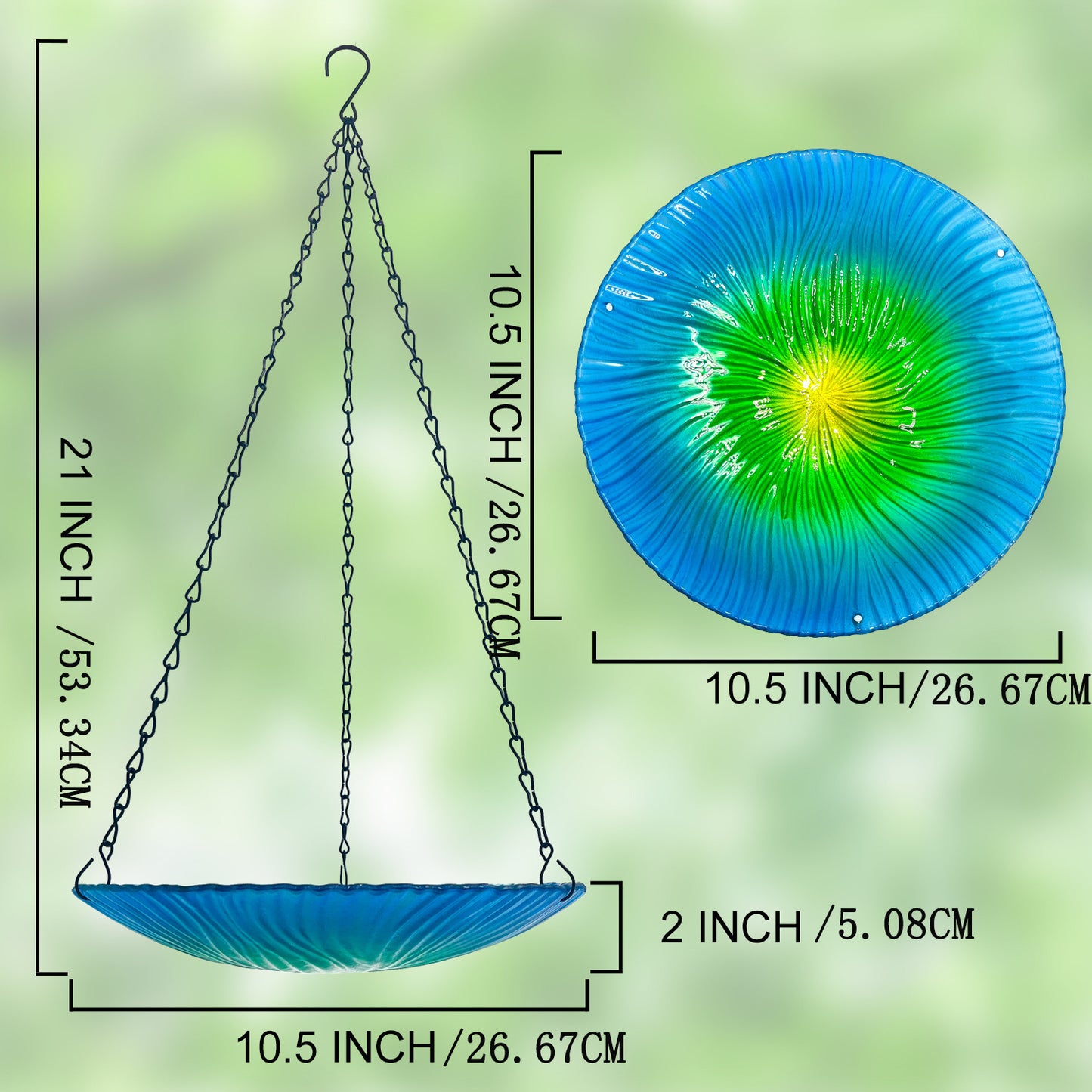 Solar-Powered Glass Bird Feeder and Fountain