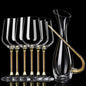 Gold Foil Accents Crystal Glass Set