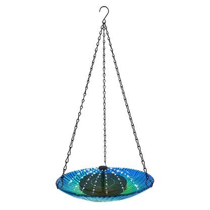 Solar-Powered Glass Bird Feeder and Fountain